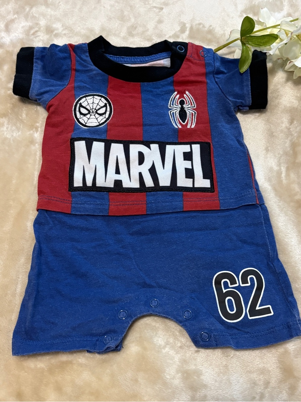 Marvel Spider-Man 100%Organic Cotton Infant Soccer One piece Boxlunch Exclusive